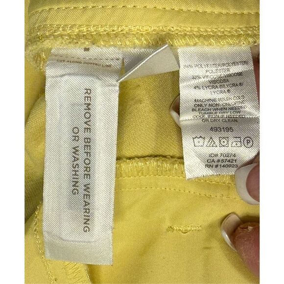 LOFT Marisa Trouser Butter Yellow Size 14 Dress Pants Pockets Career - Picture 8 of 10
